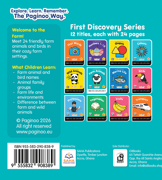 First Discovery Series - Farm Animals Back Cover