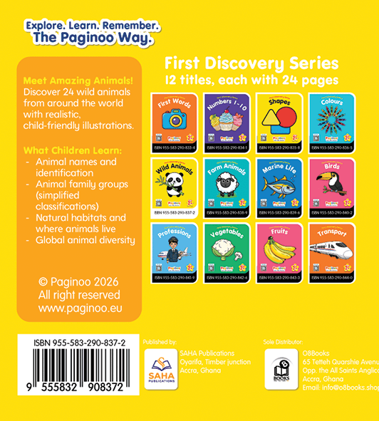 First Discovery Series - Wild Animals Back Cover